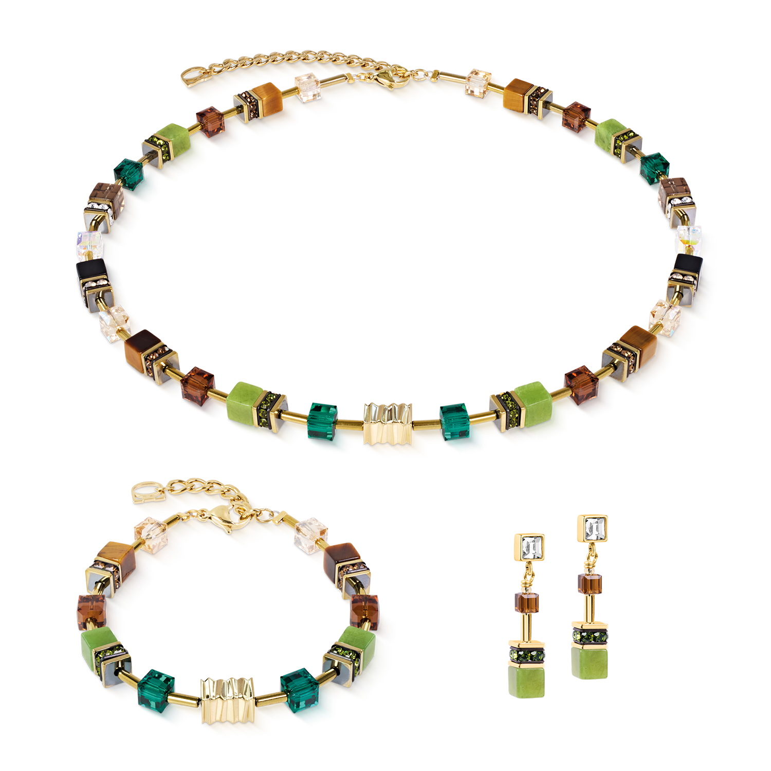 Collana GeoCUBE® Iconic Wave Forest oro