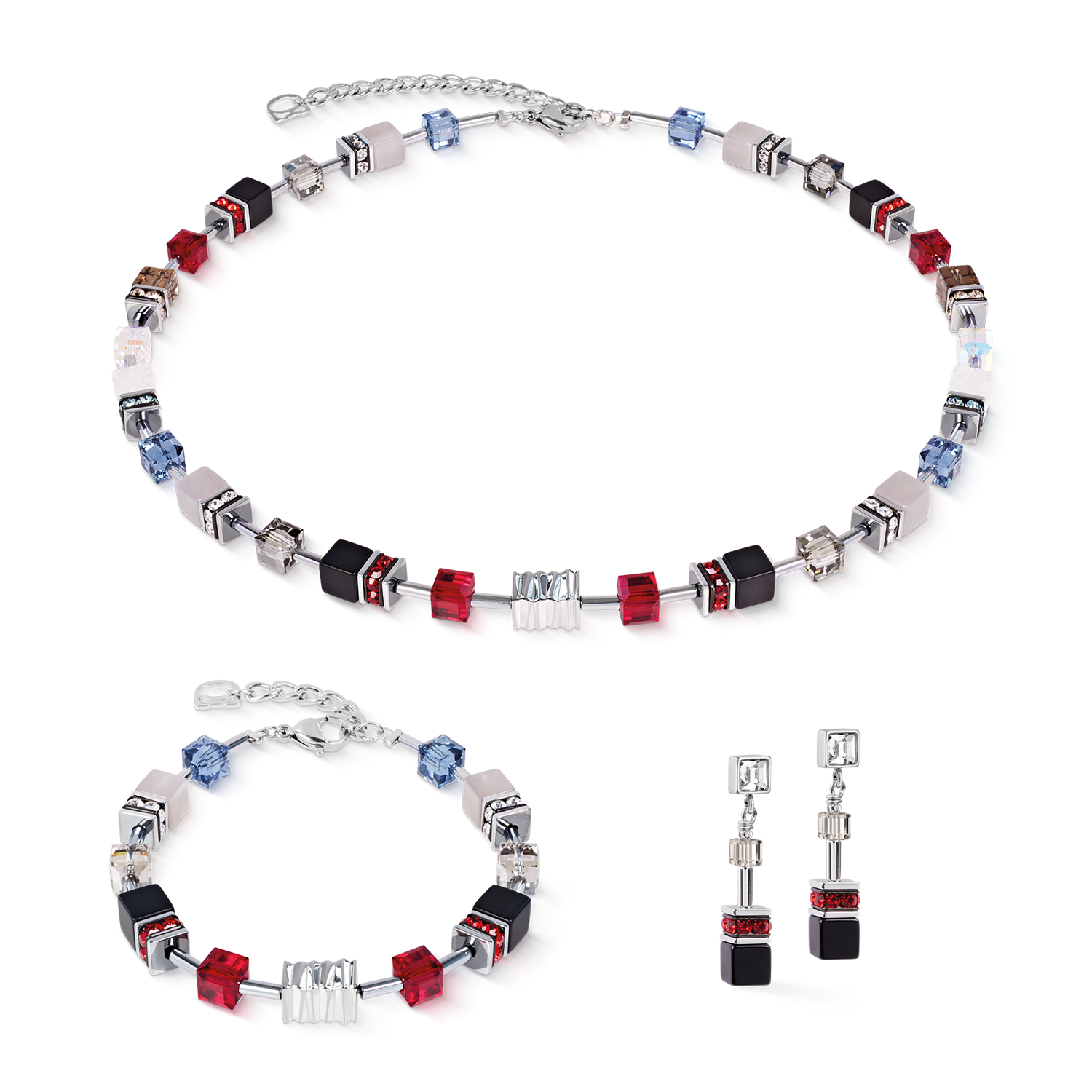 Collana GeoCUBE® Iconic Wave Urban argento
