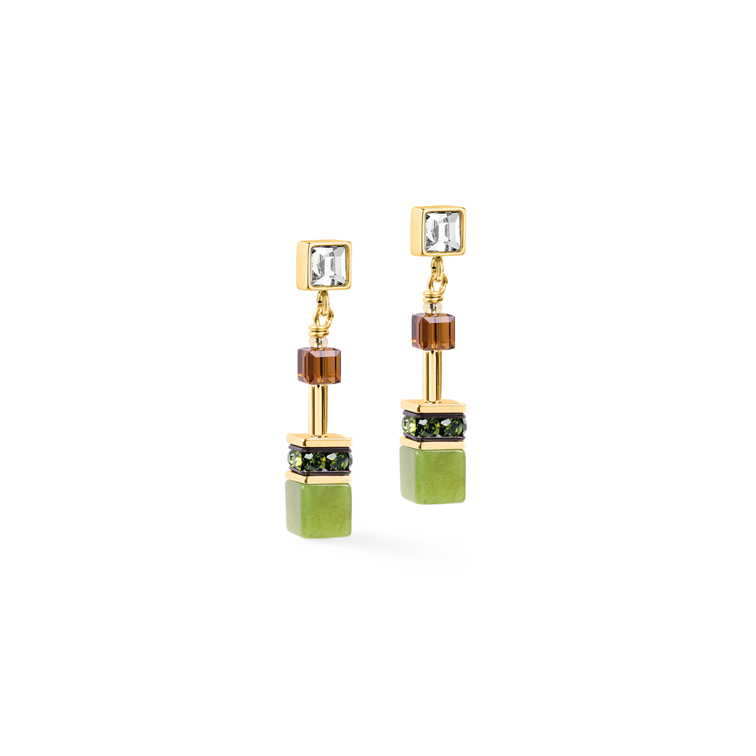 Orecchini GeoCUBE® Iconic Wave Forest oro