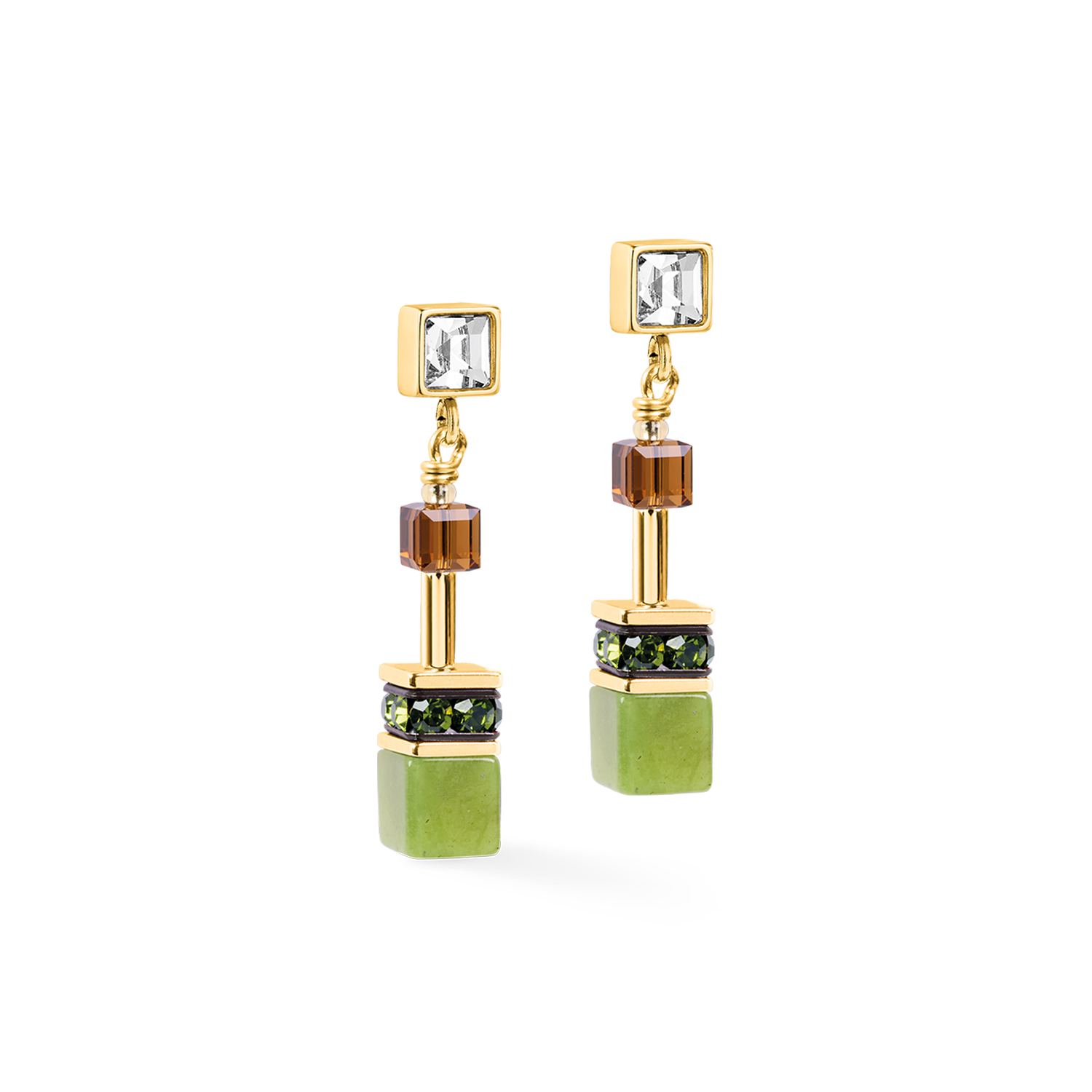 Orecchini GeoCUBE® Iconic Wave Forest oro