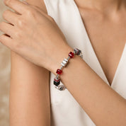 COEUR DE LION Bracciale GeoCUBE® Iconic Wave Urban argento – indossato