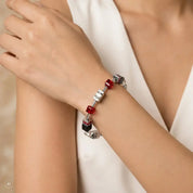 COEUR DE LION Bracciale GeoCUBE® Iconic Wave Urban argento – indossato
