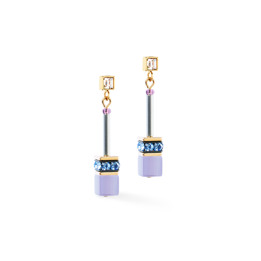 Orecchini GeoCUBE® Iconic Chain Mystic Orchid oro