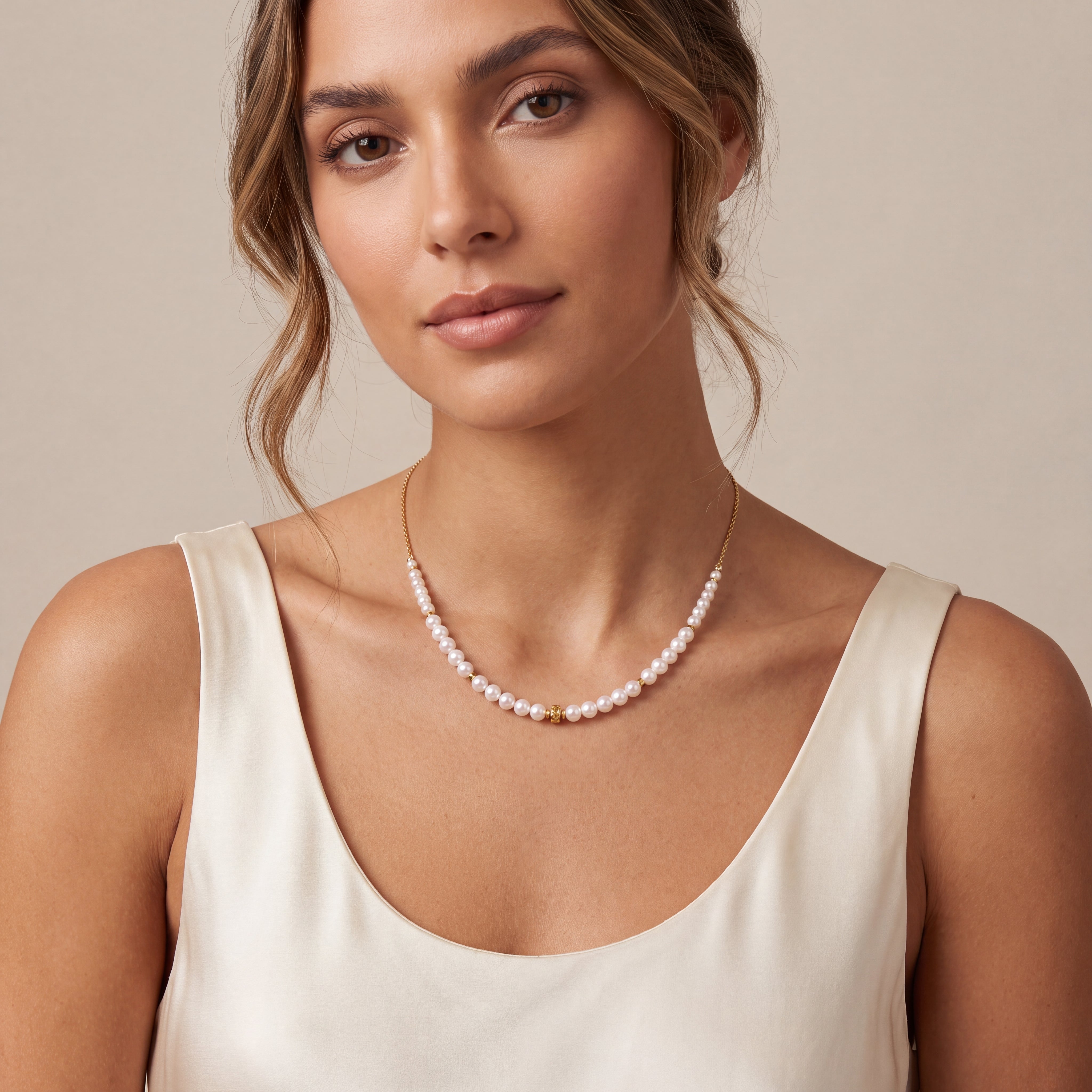 COEUR DE LION Collana Slider Pearl Spike oro – indossato