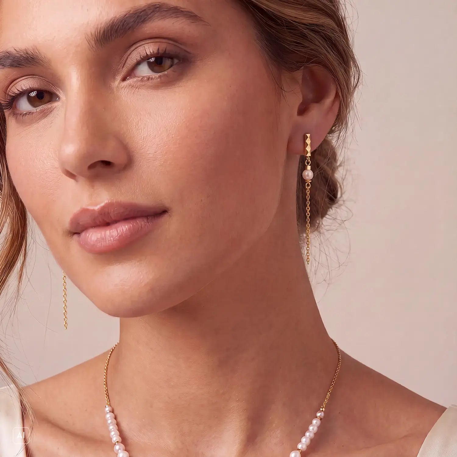 COEUR DE LION Orecchini Slider Pearl Spike oro – indossato