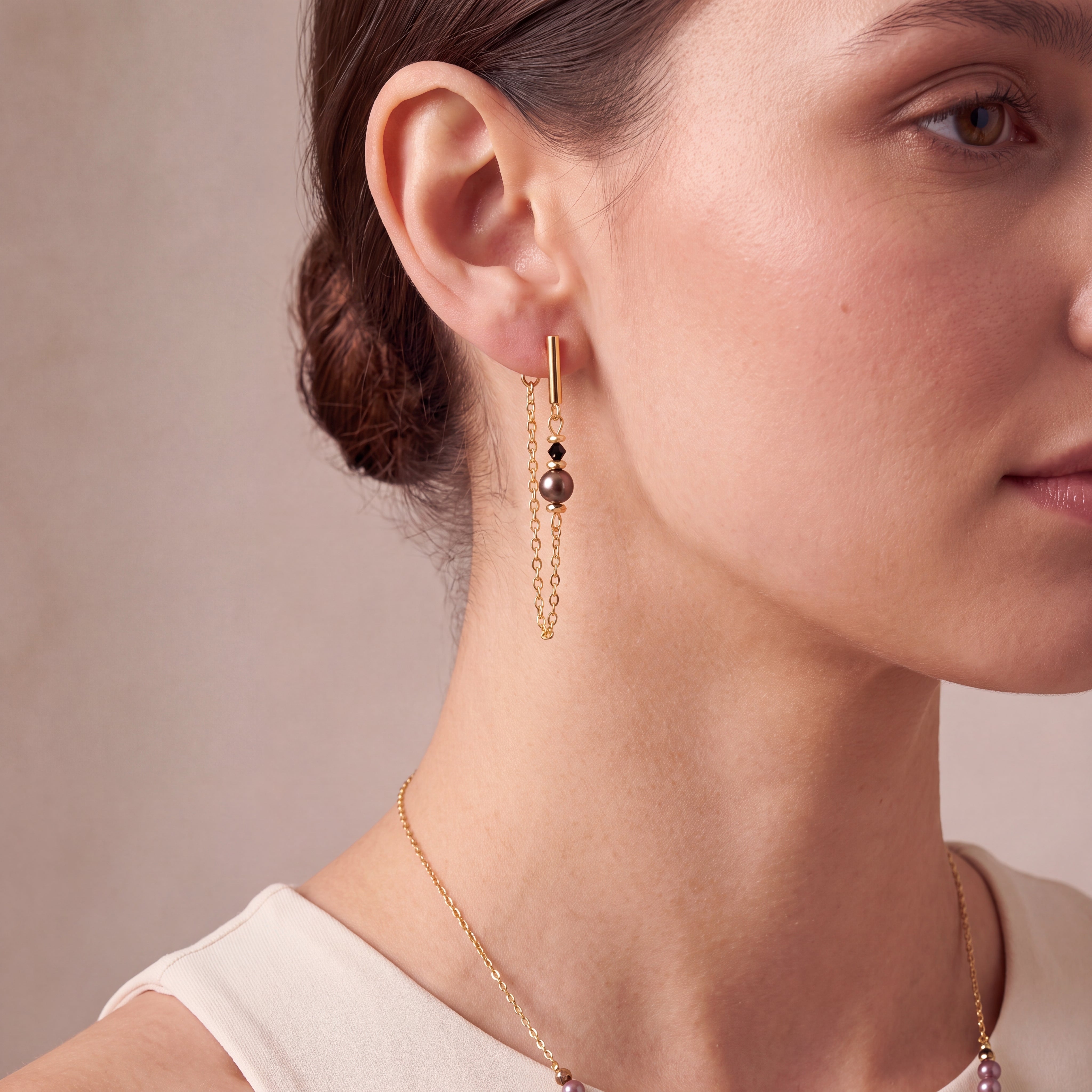 COEUR DE LION Orecchini Slider Earth oro – indossato