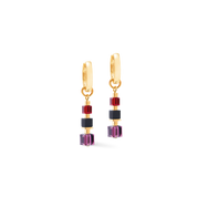Orecchini a cerchio Cube Mix Precious Berry oro
