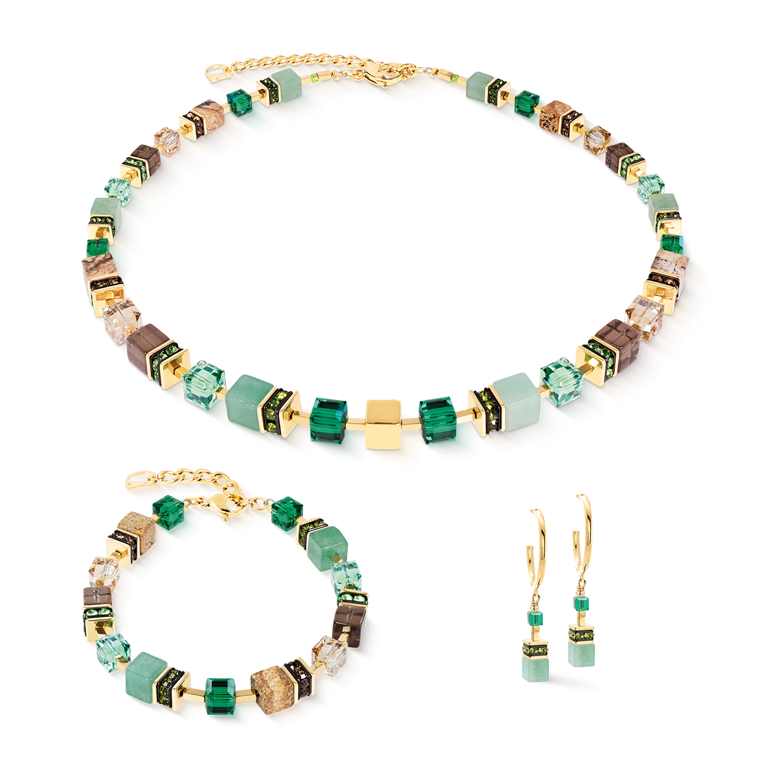 Collana GeoCUBE® Precious Statement Emerald Garden