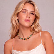 COEUR DE LION Collana GeoCUBE® Precious Statement Emerald Garden – indossato