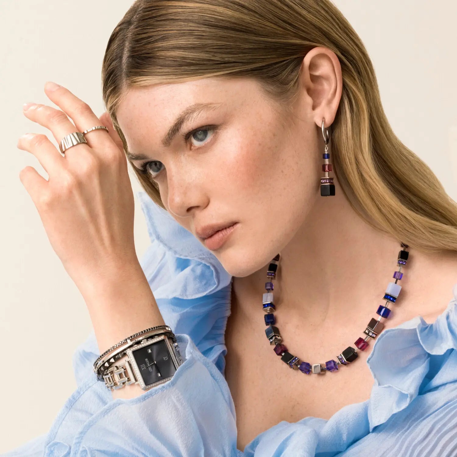 Orecchini GeoCUBE® Precious Statement Blue Moon