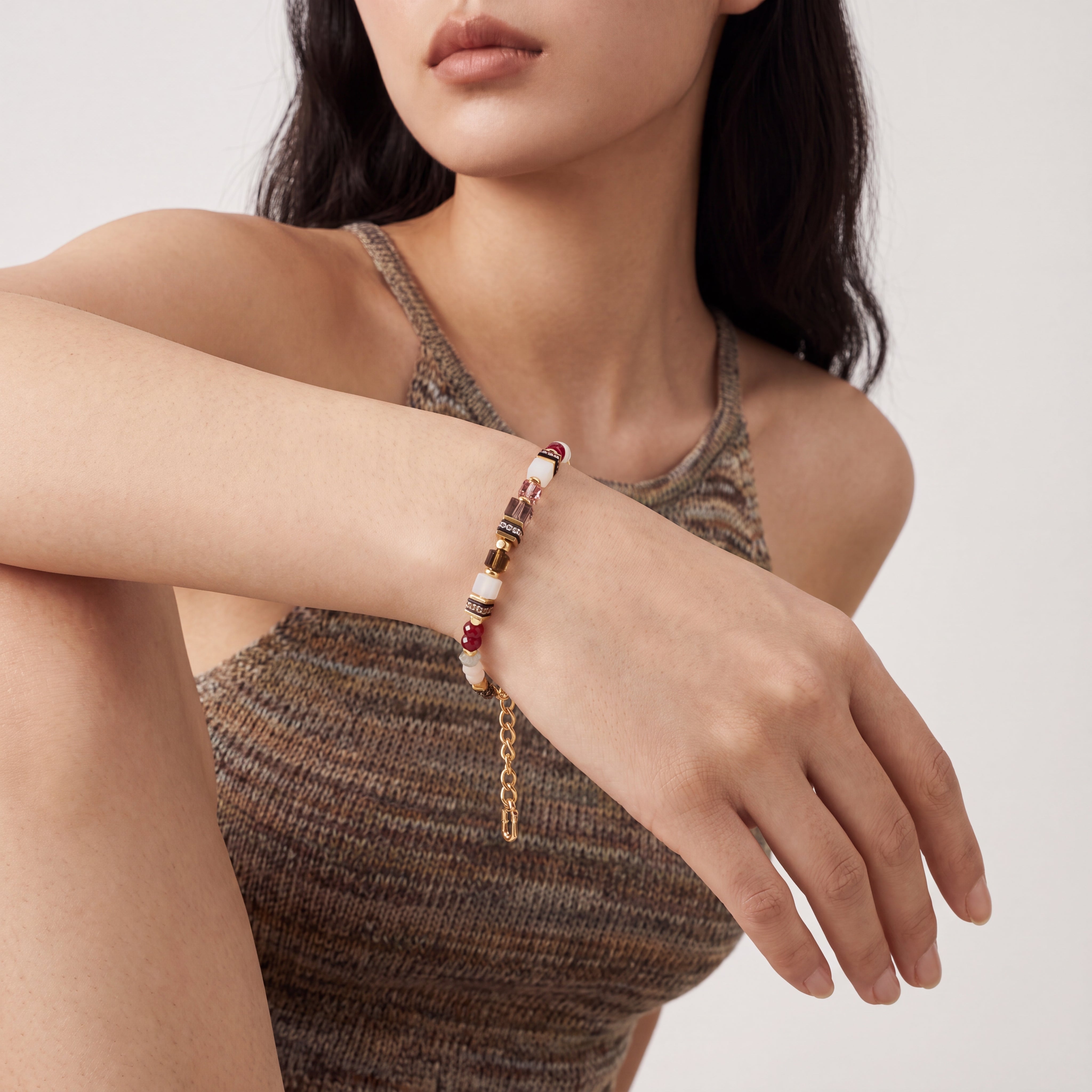 COEUR DE LION Bracciale GeoCUBE® Precious Grace Rose Smoke – indossato
