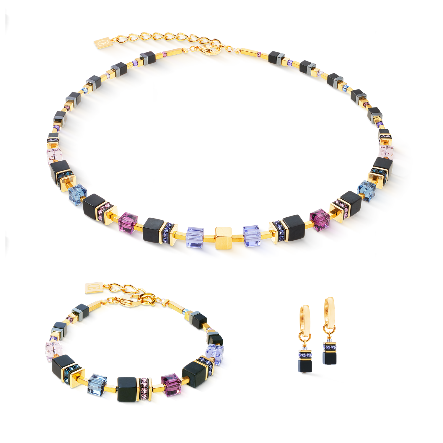 Collana GeoCUBE® Precious Classic Blue Moon oro