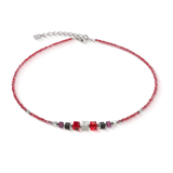Collana Wave Cube Flow argento-rosso