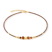 Collana Wave Cube Flow oro-marrone