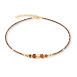 Collana Wave Cube Flow oro-marrone