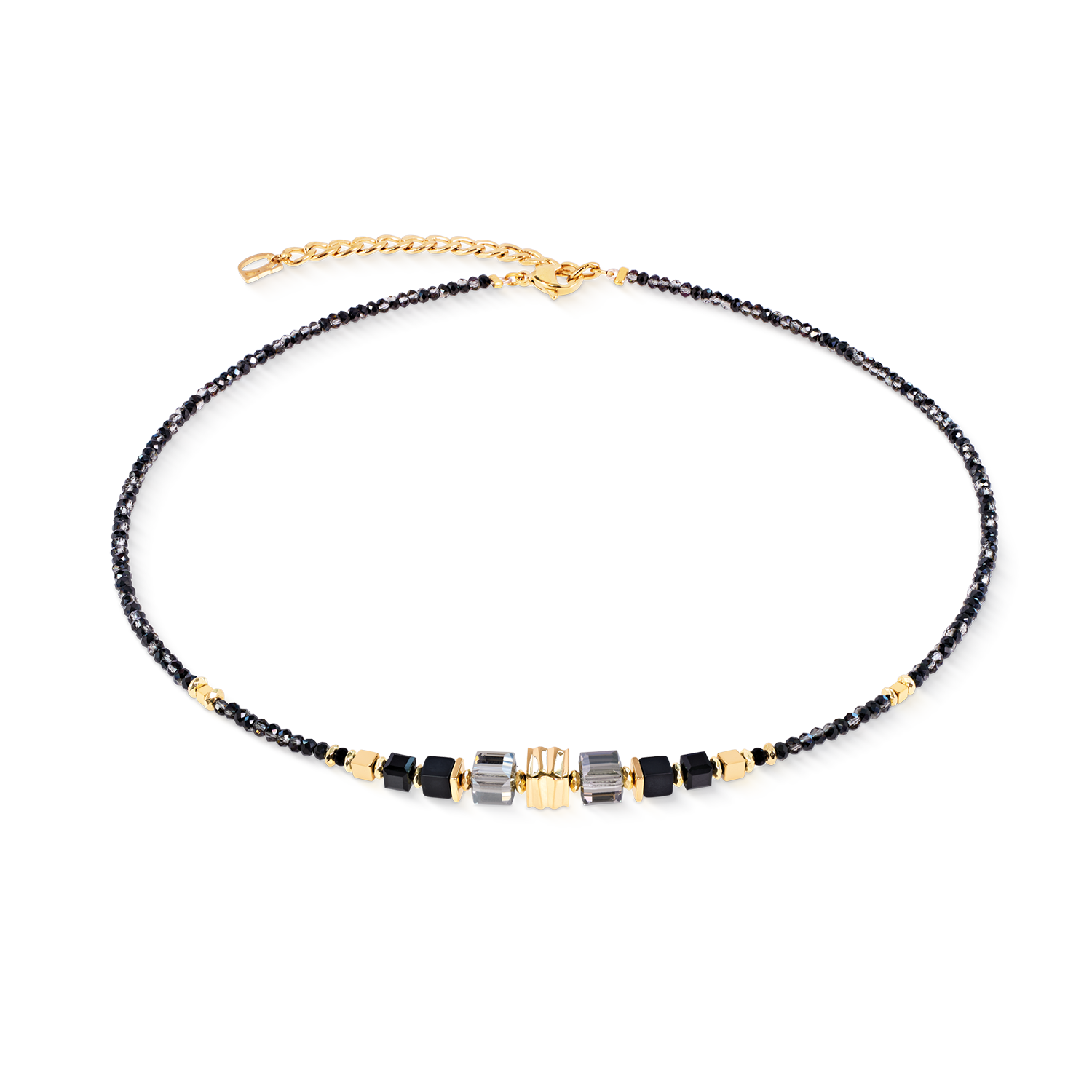 Collana Wave Cube Flow oro-nero
