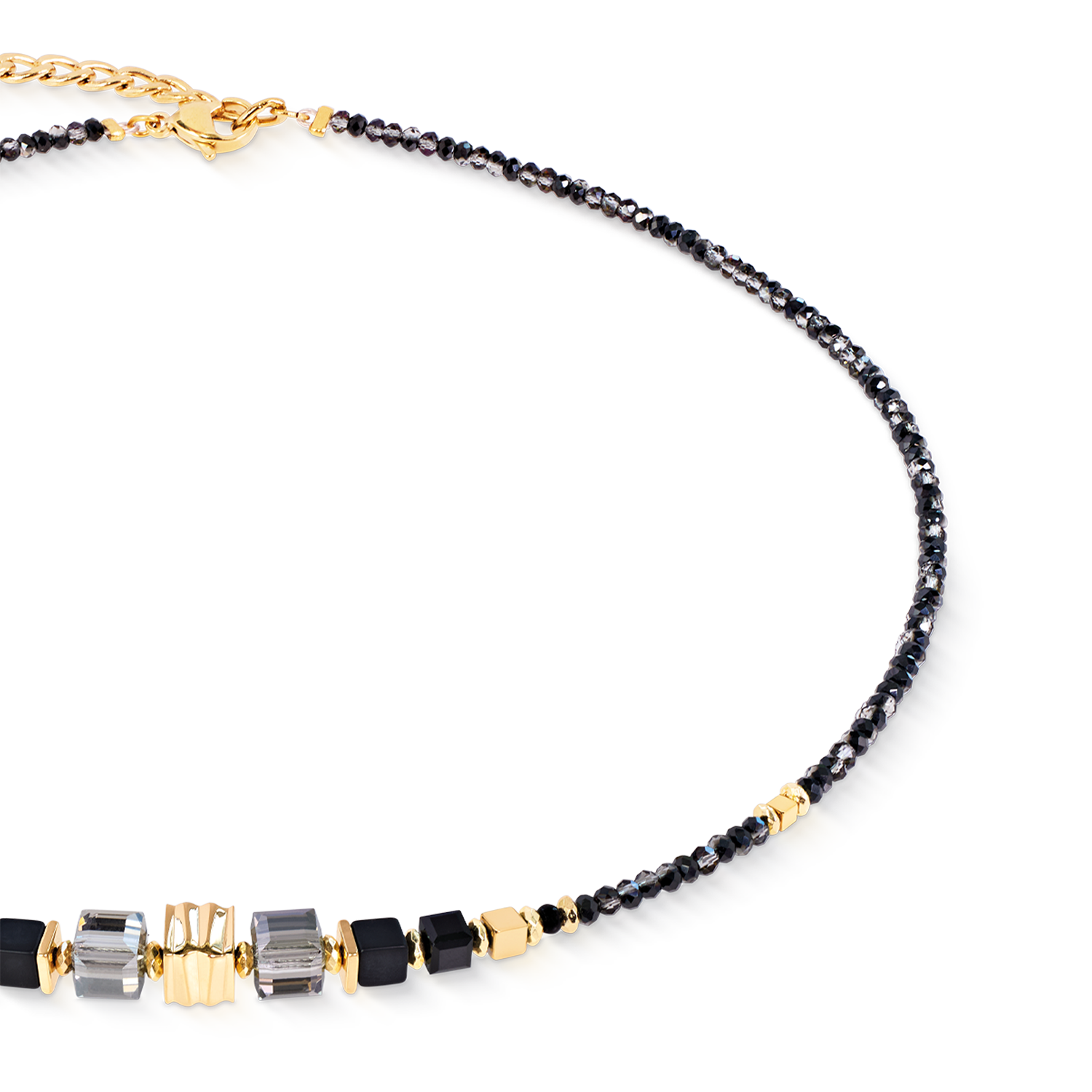 Collana Wave Cube Flow oro-nero