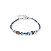 Bracciale Wave Cube Flow argento-blu