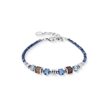 Bracciale Wave Cube Flow argento-blu