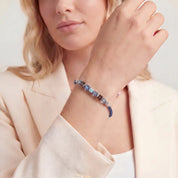 COEUR DE LION Bracciale Wave Cube Flow argento-blu – indossato