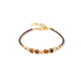 Bracciale Wave Cube Flow oro-marrone