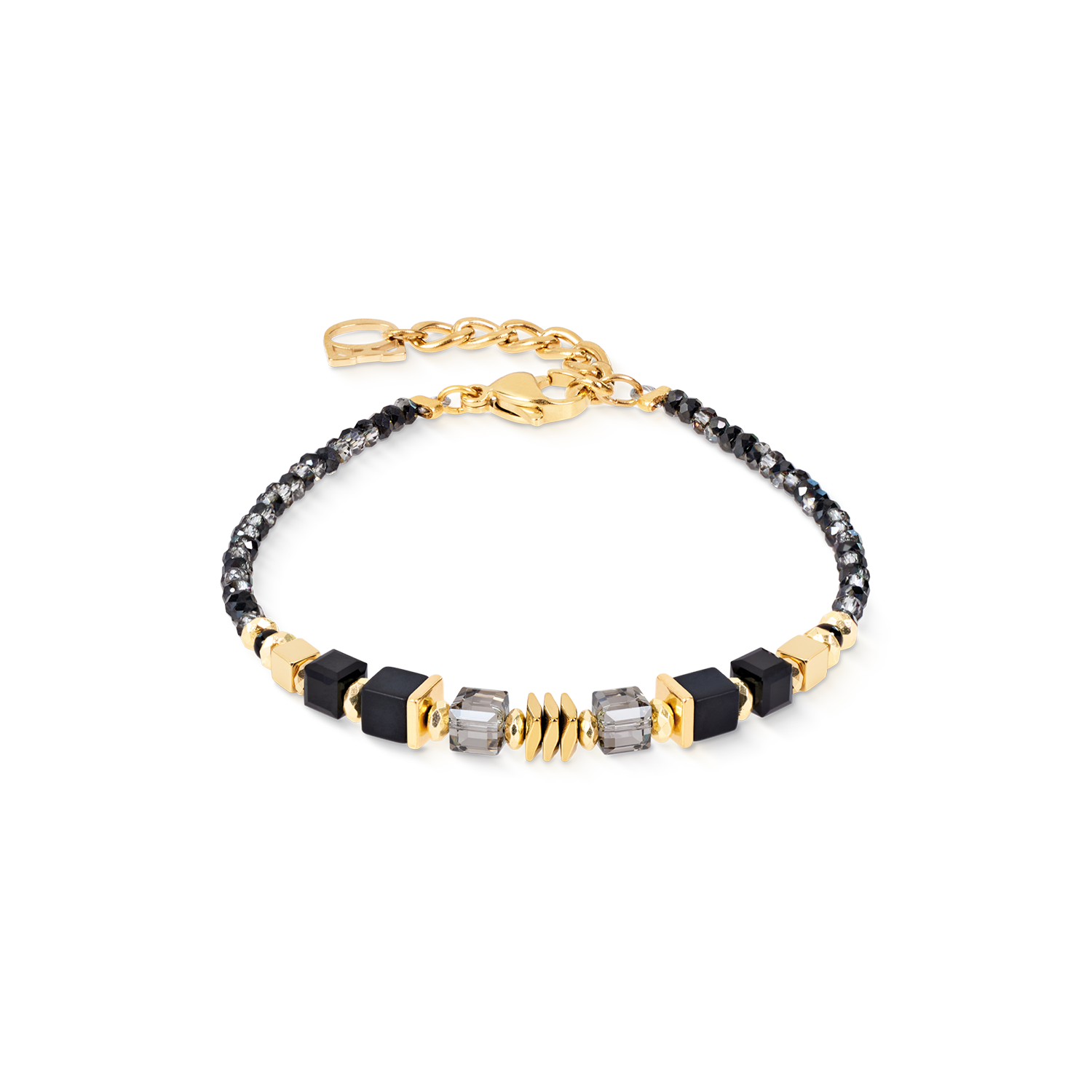 Bracciale Wave Cube Flow oro-nero