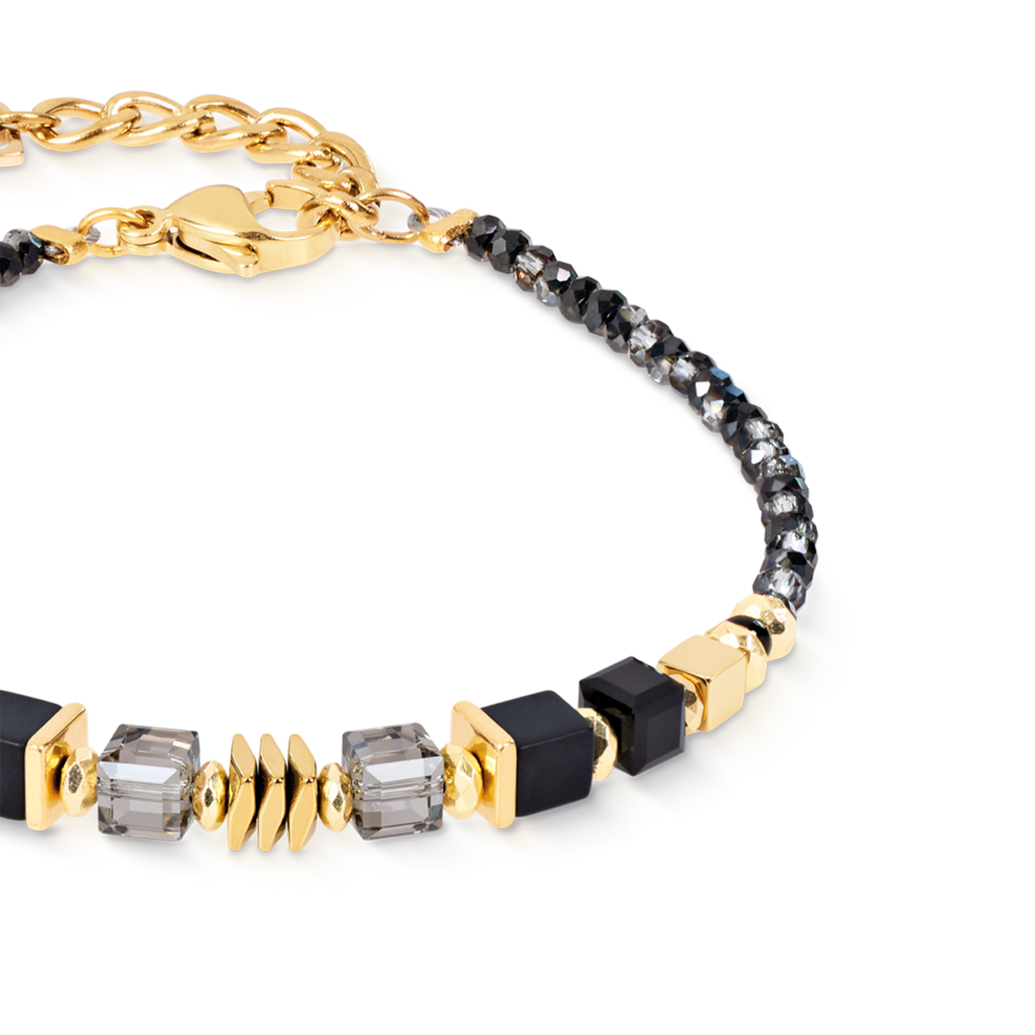 Bracciale Wave Cube Flow oro-nero