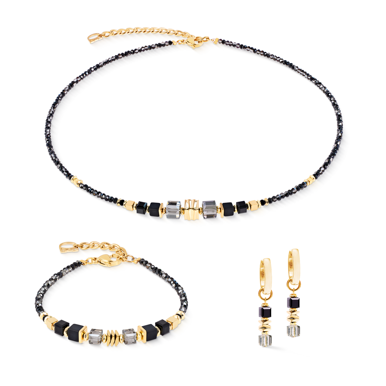 Bracciale Wave Cube Flow oro-nero