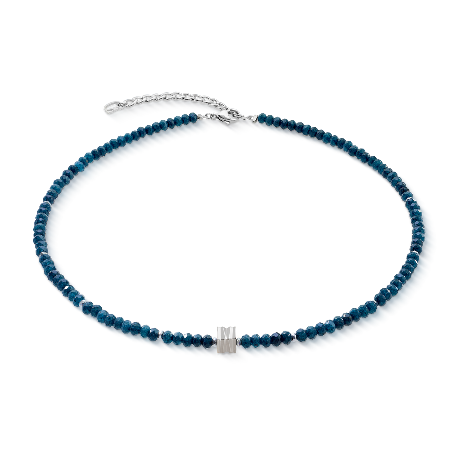 Collana Wave Essence Navy Jade argento