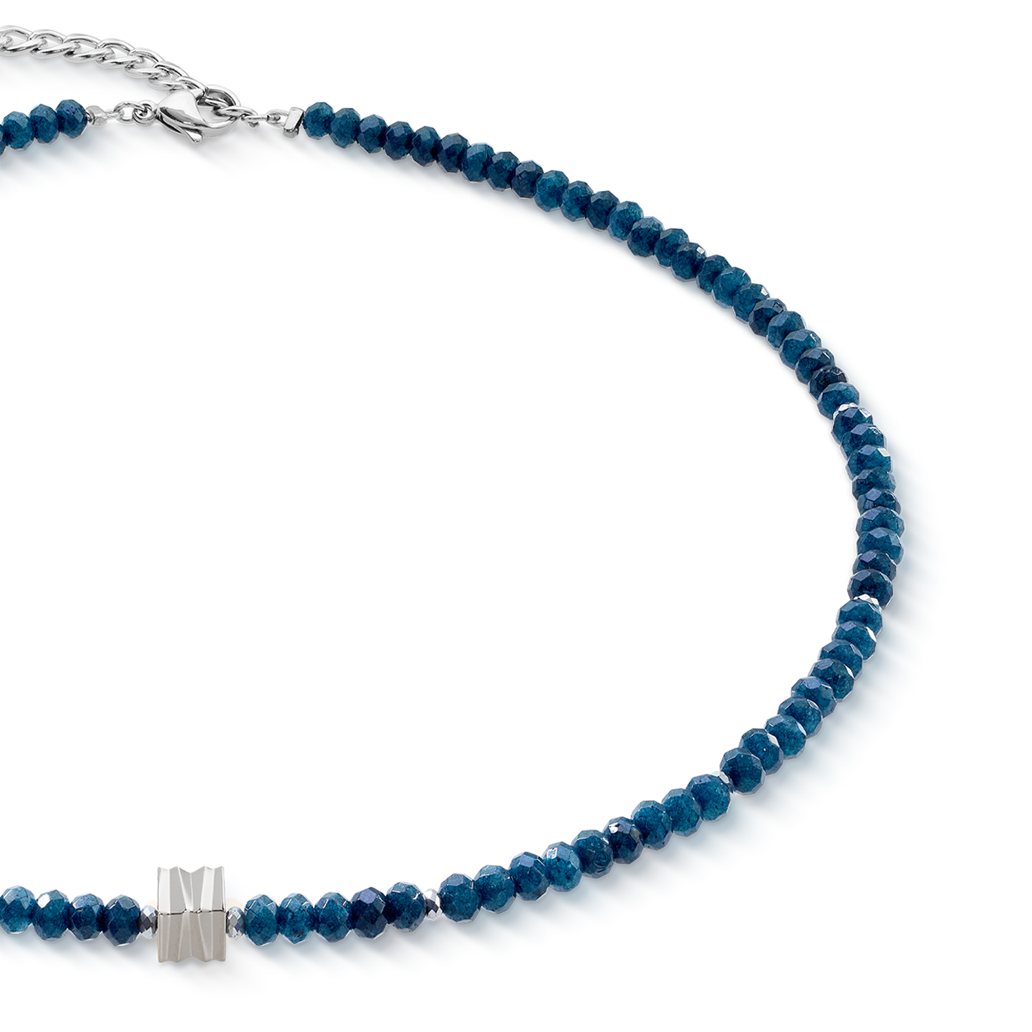 Collana Wave Essence Navy Jade argento