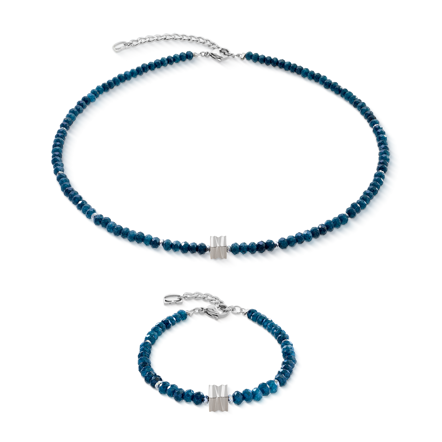 Collana Wave Essence Navy Jade argento
