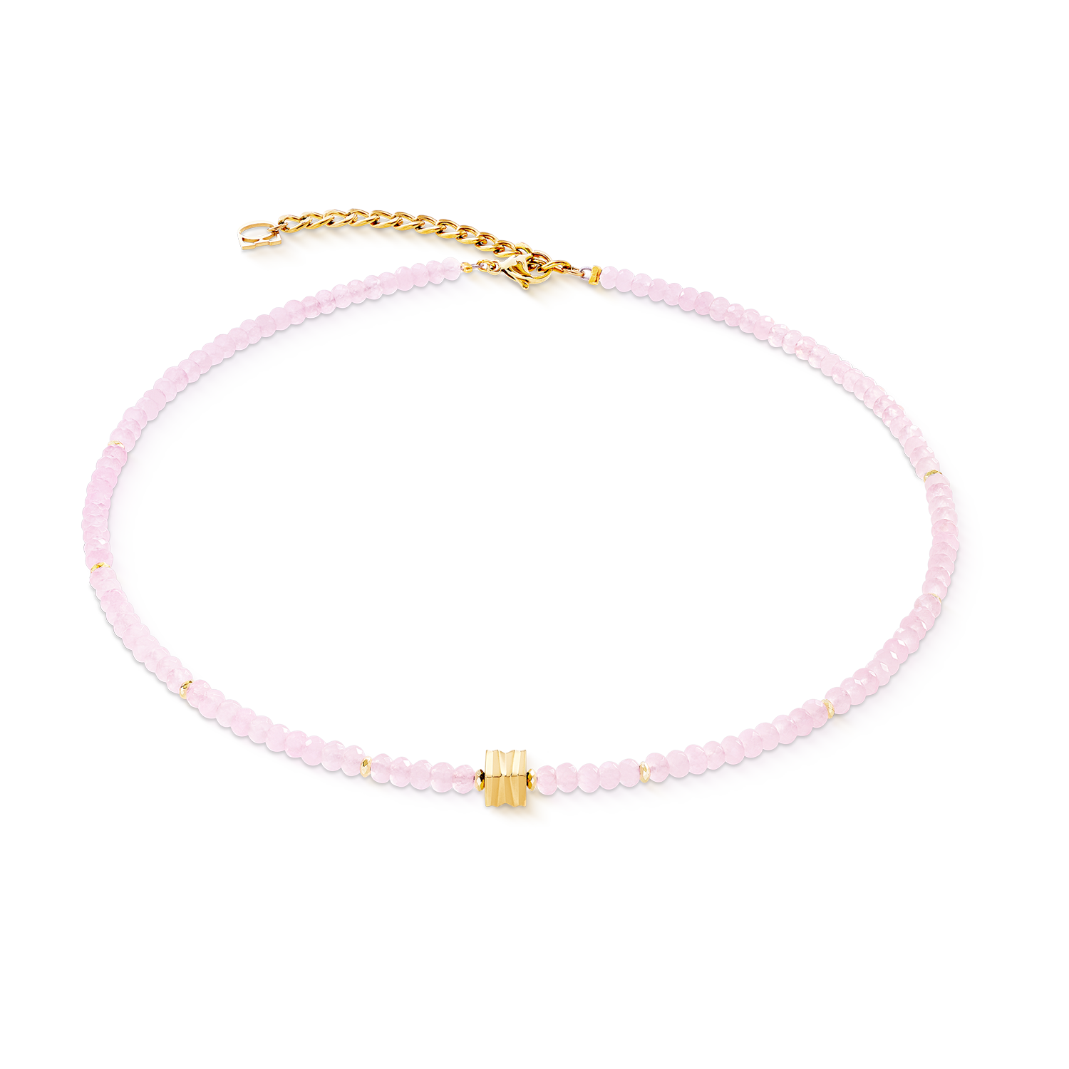 Collana Wave Essence Pink Jade oro