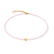 Collana Wave Essence Pink Jade oro