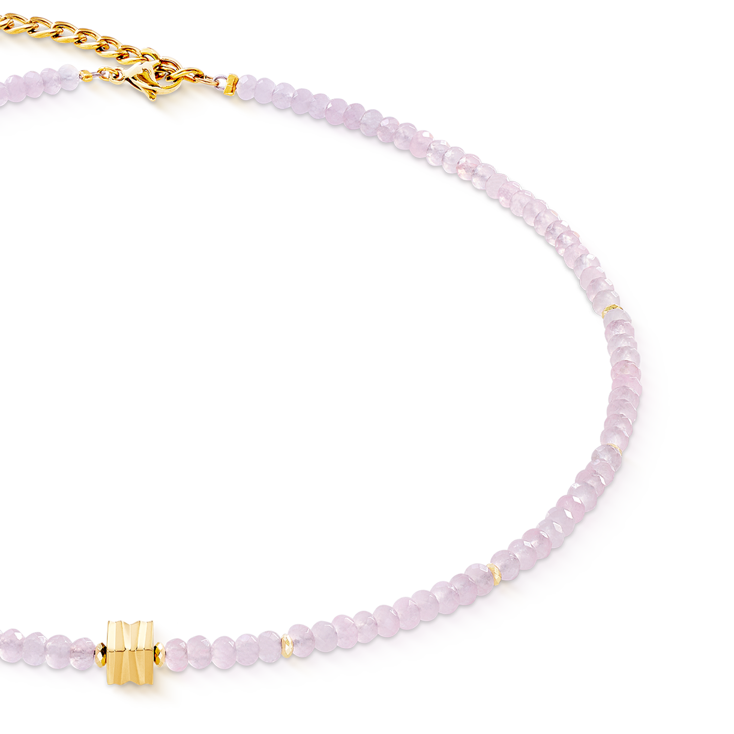 Collana Wave Essence Pink Jade oro