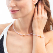 Collana Wave Essence Pink Jade oro