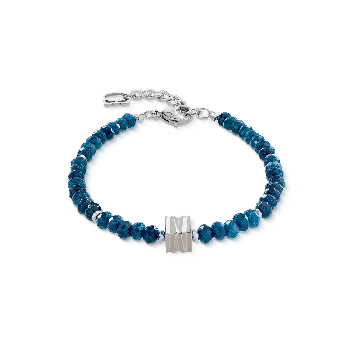 Bracciale Wave Essence Navy Jade argento