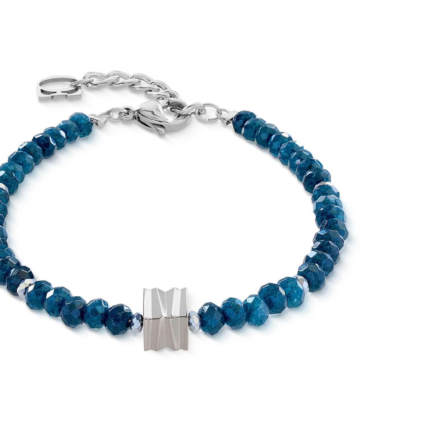 Bracciale Wave Essence Navy Jade argento