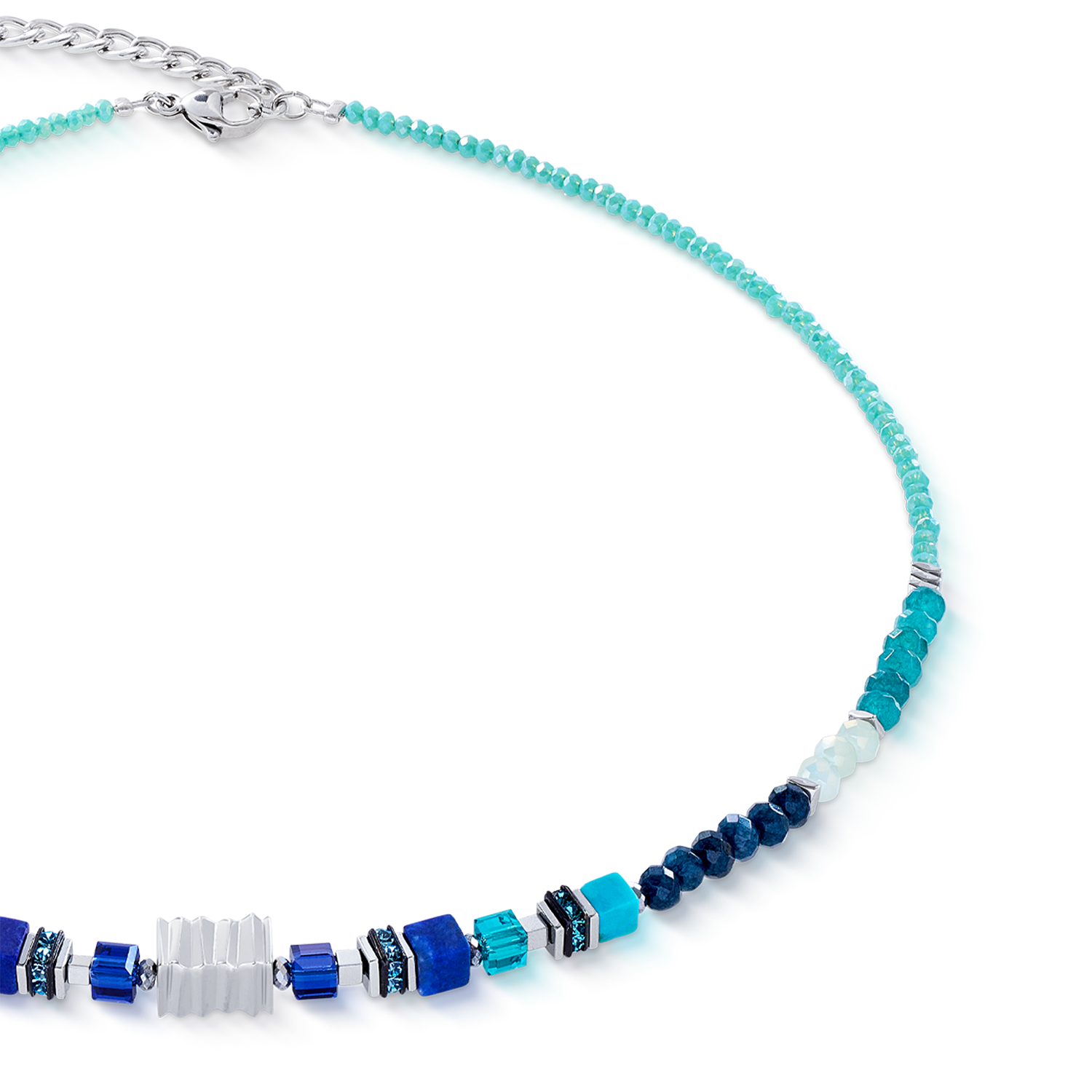 Collana Wave Precious Flow argento-teal