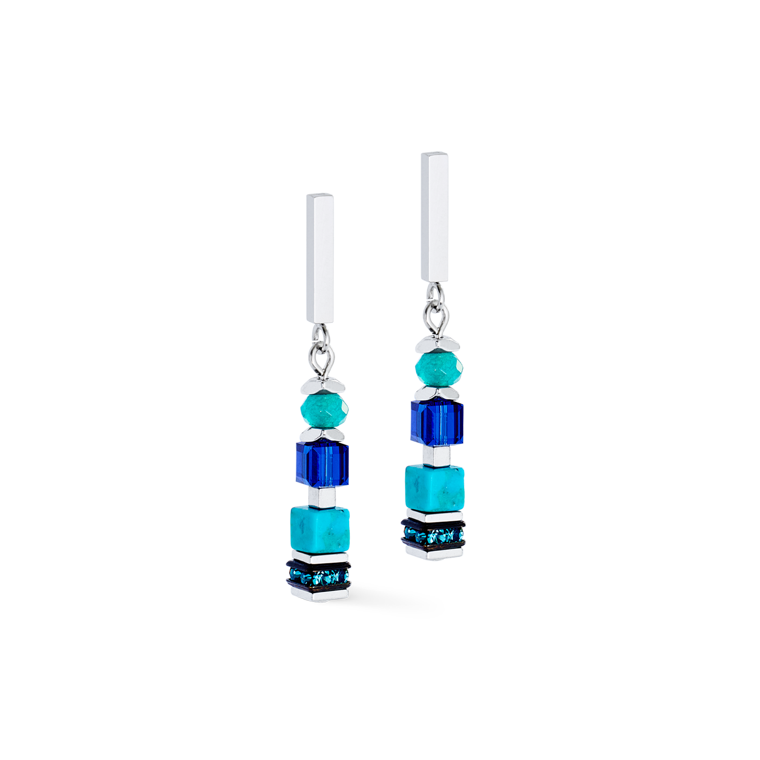 Orecchini Wave Precious Flow argento-teal