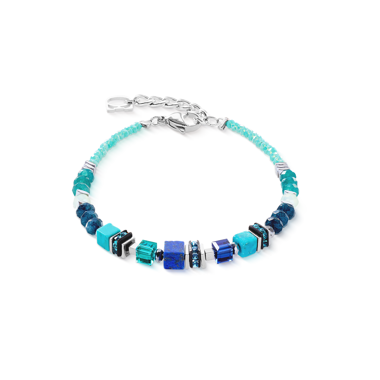 Bracciale Wave Precious Flow argento-teal