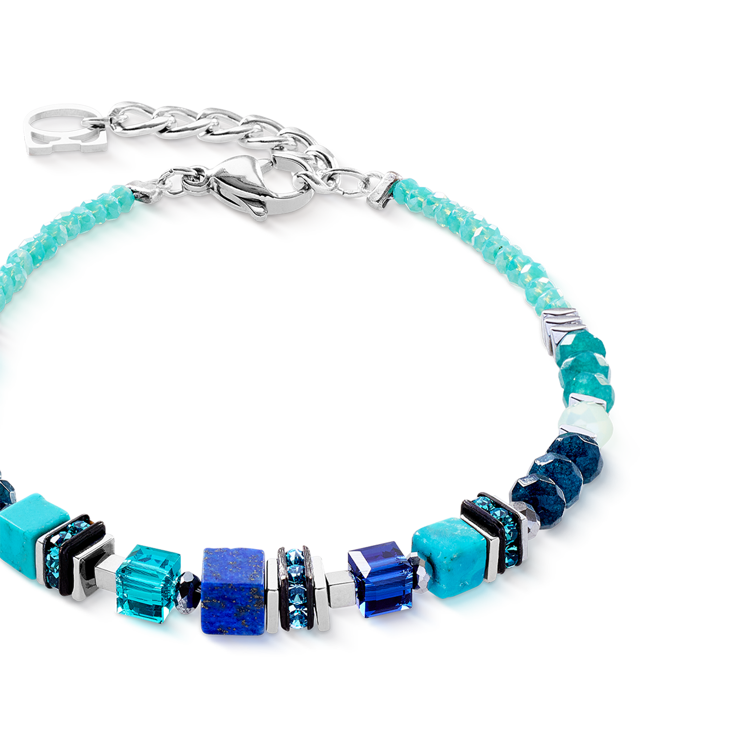 Bracciale Wave Precious Flow argento-teal