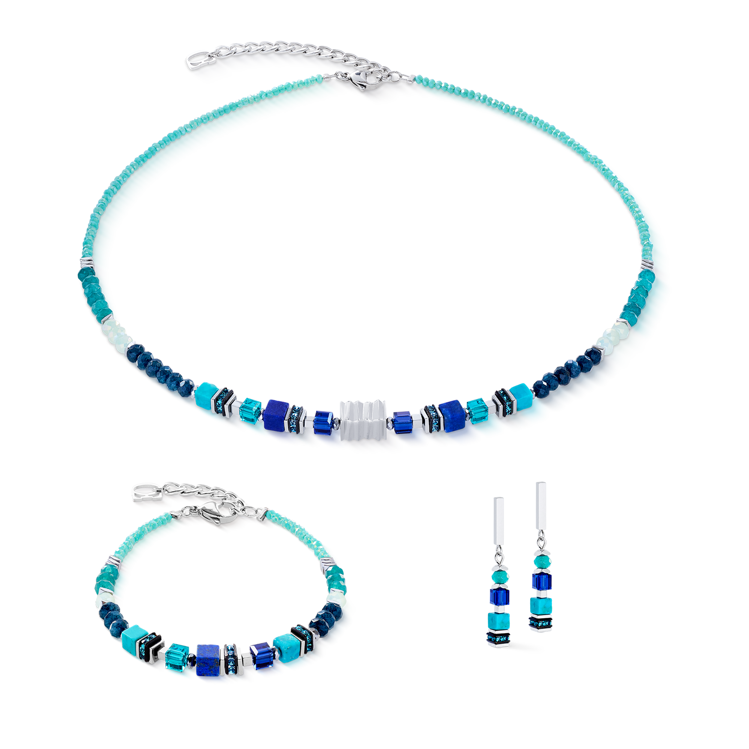 Bracciale Wave Precious Flow argento-teal