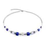 Collana Statement Cube Facets argento-blu