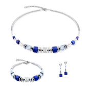 Orecchini Statement Cube Facets argento-blu