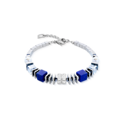 Bracciale Statement Cube Facets argento-blu