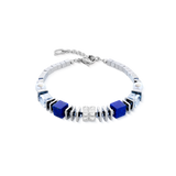 Bracciale Statement Cube Facets argento-blu