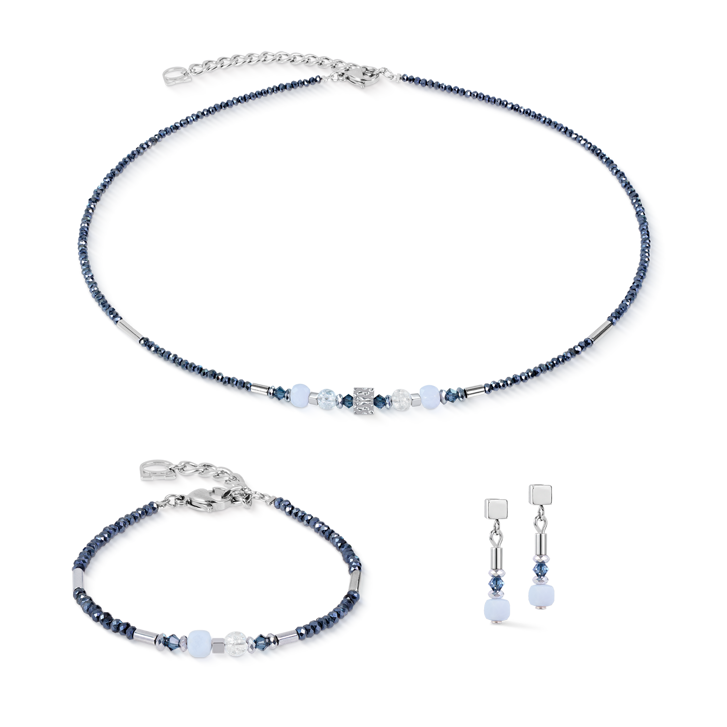 Collana Cube Balance Blue Mist