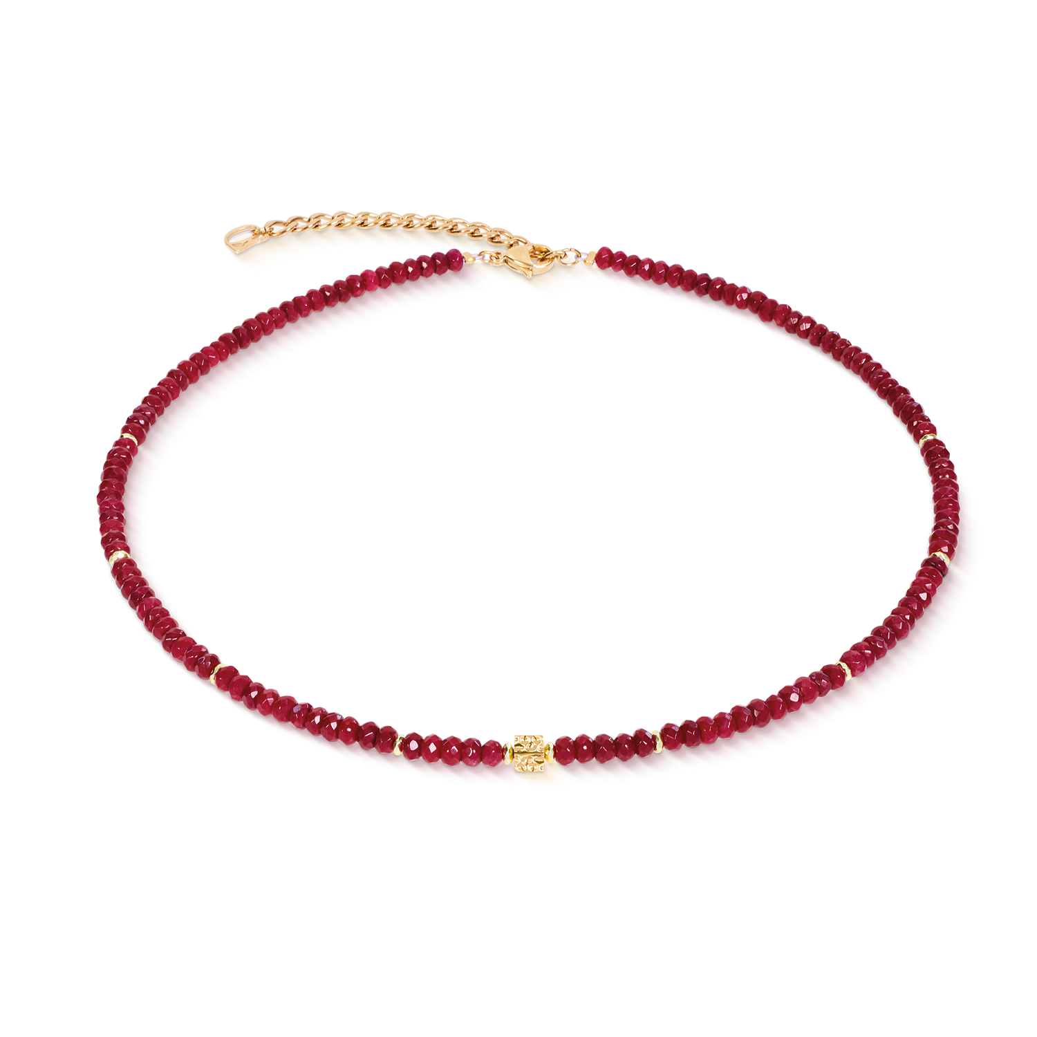 Collana Hammered Cube Ruby Oro