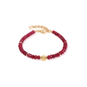 Bracciale Hammered Cube Ruby Oro