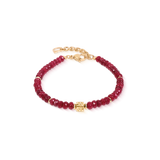 Bracciale Hammered Cube Ruby Oro